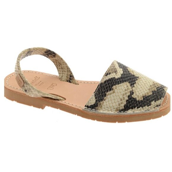 Castell Womens Menorquinas Leather Cobra Snake Embossed Sandals EU 41/US 11 - Picture 1 of 7